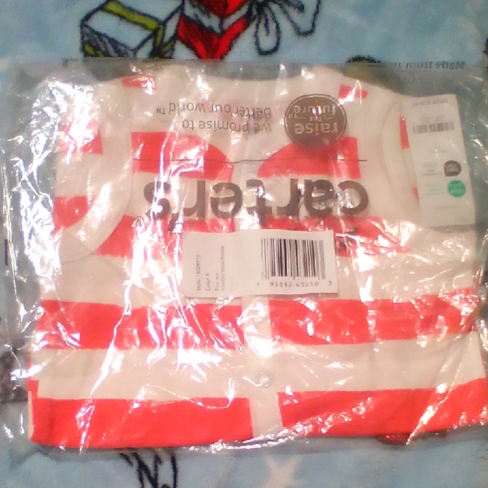Carter's Vibrant Red and White Striped Tee